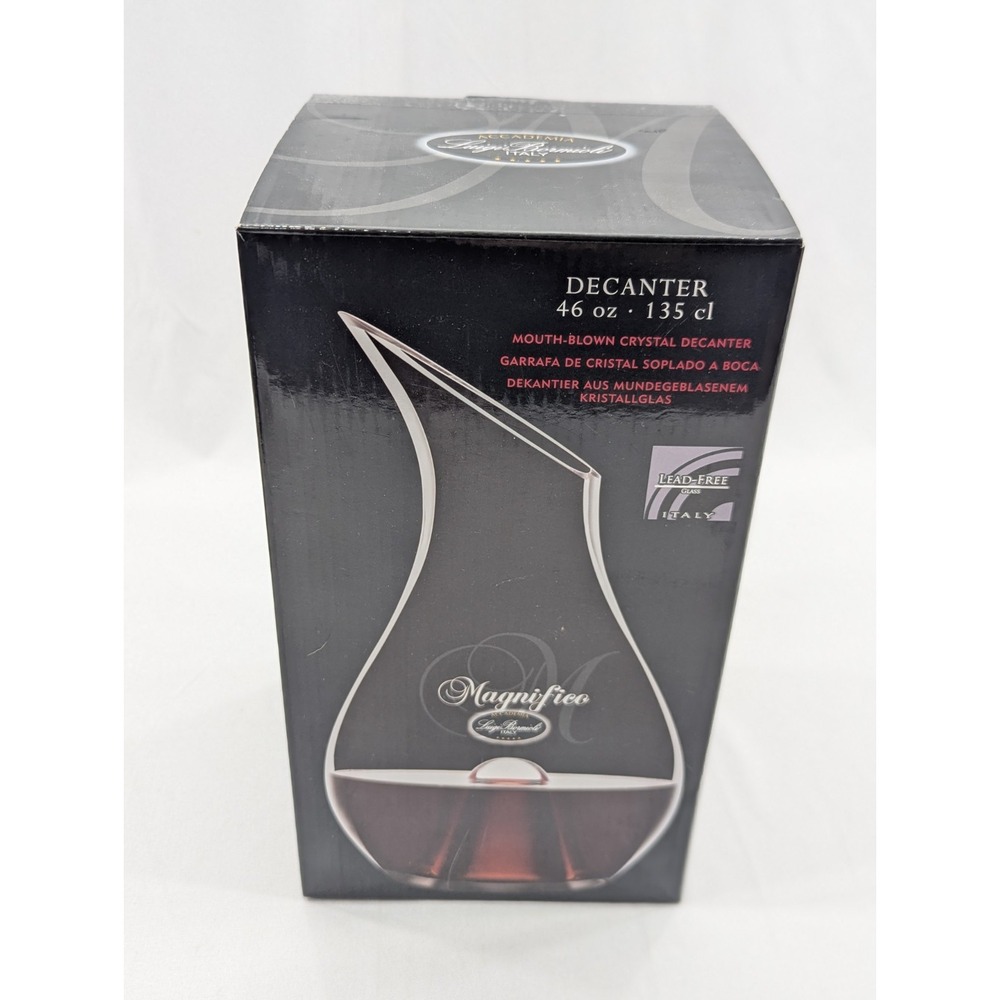Luigi Bormioli Magnifico Italy Accademia  46oz Wine Whisky Decanter New Open Box